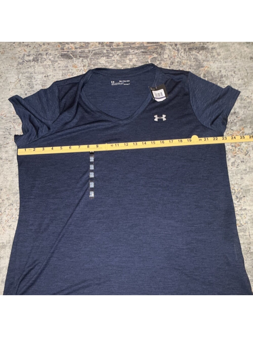 Under Armour HeatGear Women's V-Neck Short Sleeve T-Shirt 2XL Blue Loose A302 - Picture 3 of 8